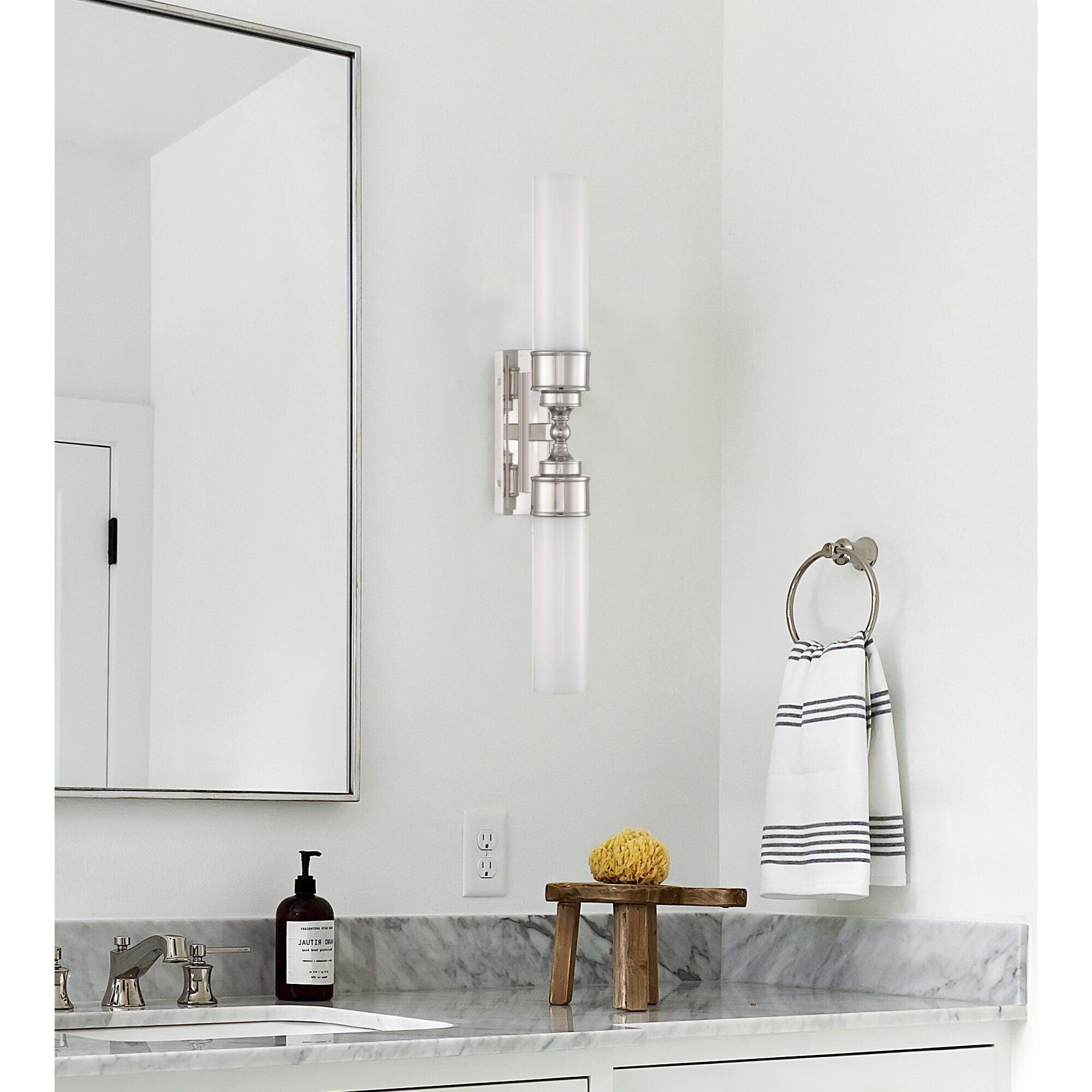 Wilcox Bath Wall Light in Polished Nickel