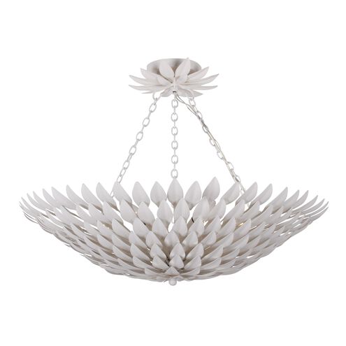 Broche 6 Light 24.5 inch Matte White Semi Flush Ceiling Light