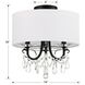 Othello 3 Light 14 inch Matte Black Semi Flush Ceiling Light