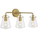 Voss 3 Light 25 inch Luxe Gold Bath Vanity Wall Light