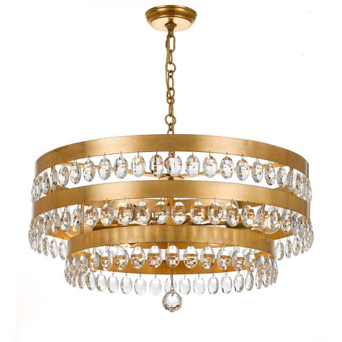 Perla 6 Light 26 inch Antique Gold Chandelier Ceiling Light