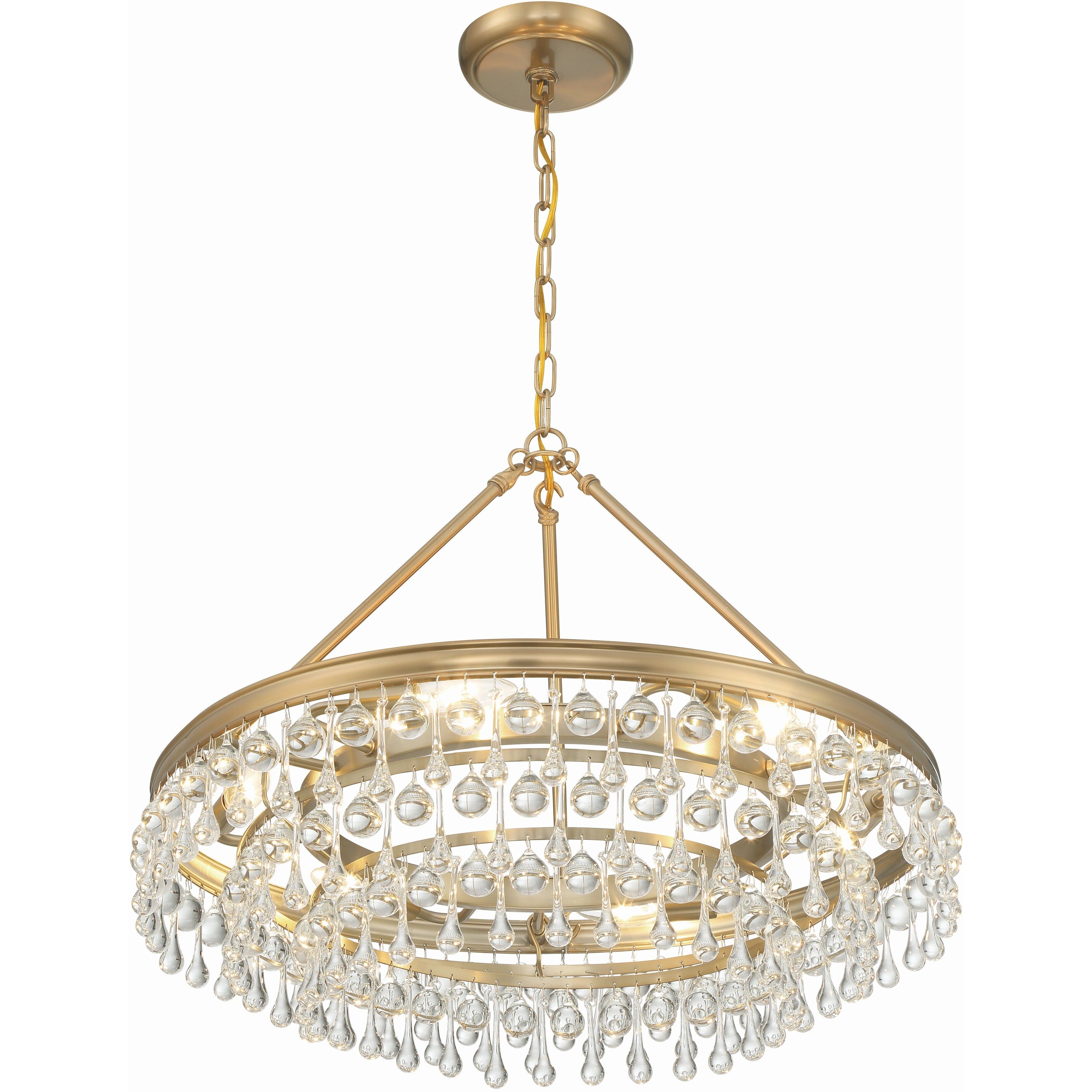 Calypso 6 Light 25 inch Vibrant Gold Chandelier Ceiling Light