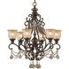 Norwalk 6 Light 28 inch Bronze Umber Chandelier Ceiling Light in Golden Teak Hand Cut