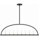 Abbott 8 Light 42 inch Black Linear Chandelier Ceiling Light in Antique White