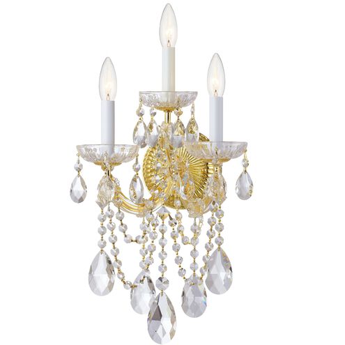 Maria Theresa 3 Light 11 inch Gold Sconce Wall Light in Clear Hand Cut