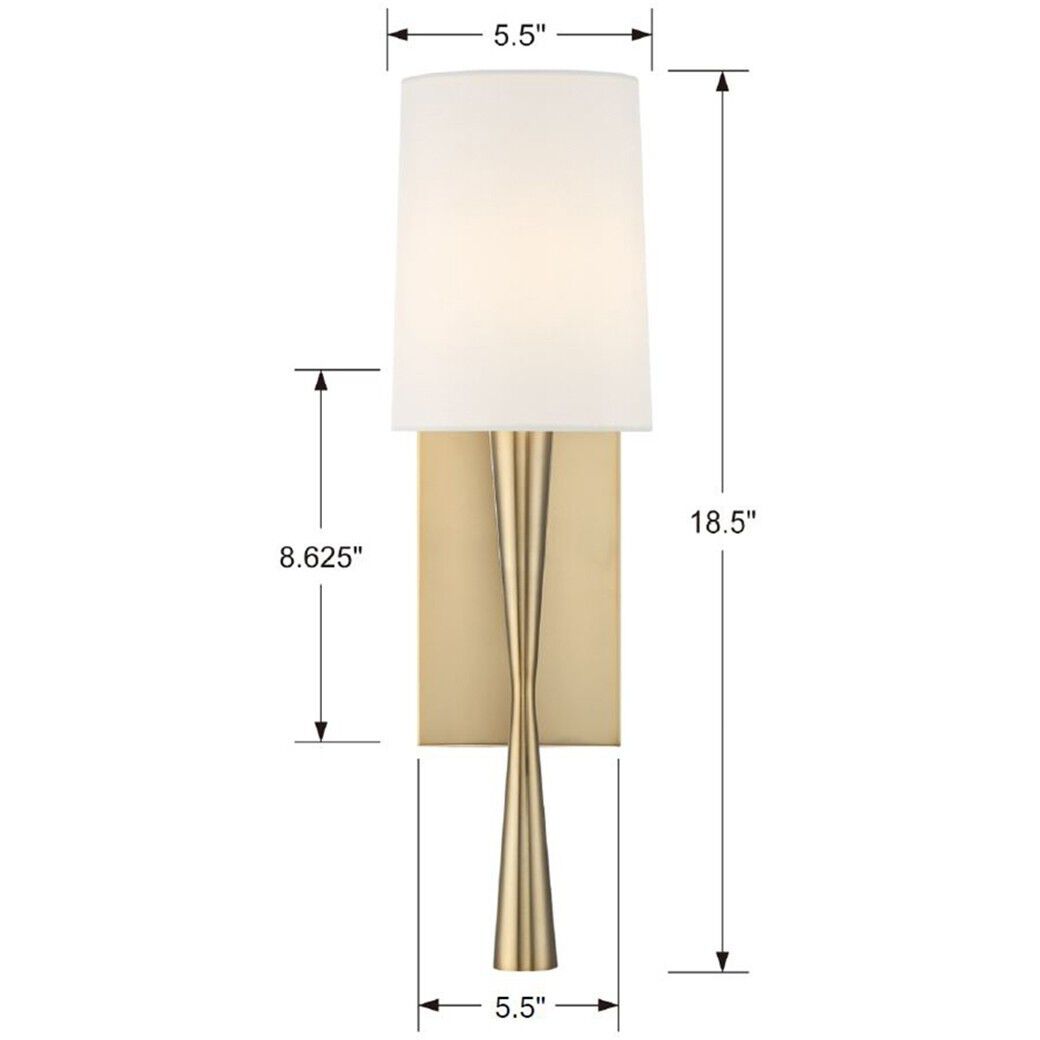 Trenton Bath Sconce Wall Light in Aged Brass