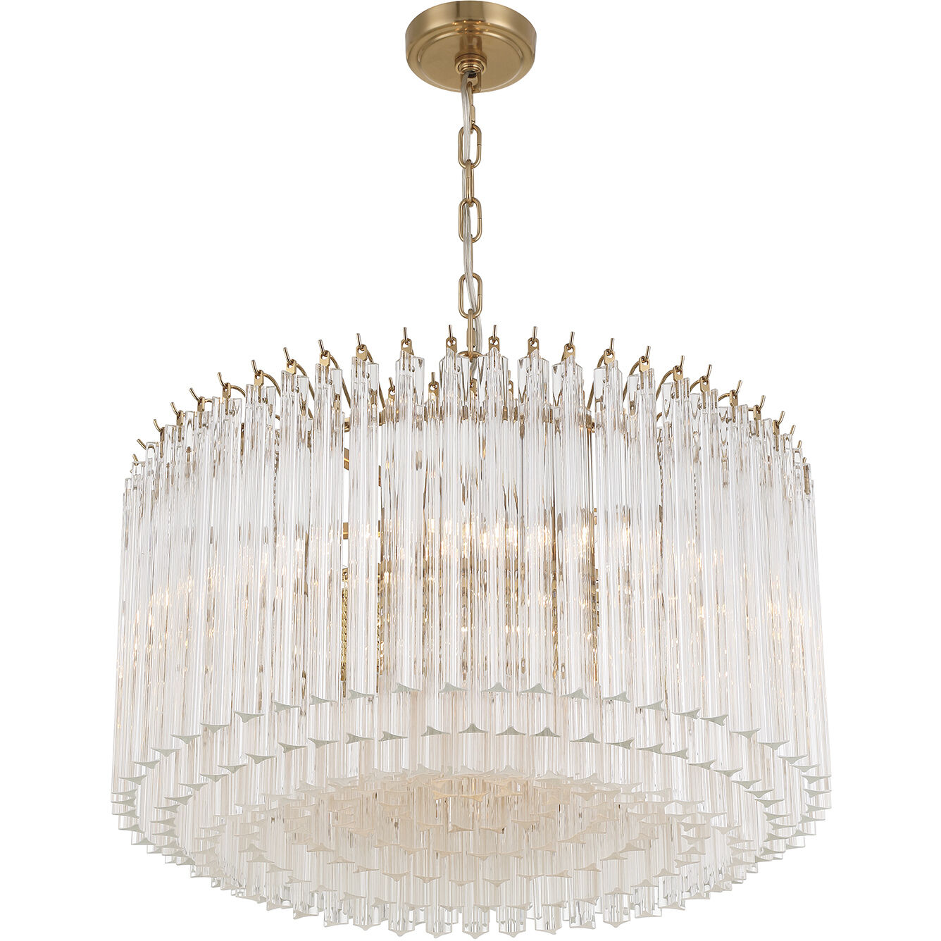 Lofton 7 Light 24 inch Aged Brass Chandelier Ceiling Light