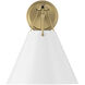 Xavier Bath Sconce Wall Light in Vibrant Gold and White