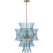 Abigail 13 Light 22.25 inch Aged Brass Chandelier Ceiling Light in Blue
