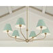 Xavier 6 Light 40 inch Vibrant Gold and Green Chandelier Ceiling Light