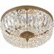 Waltham 3 Light 14 inch Olde Brass Flush Ceiling Light in Clear Hand Cut