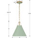Xavier 1 Light 12 inch Vibrant Gold and Green Mini Pendant Ceiling Light