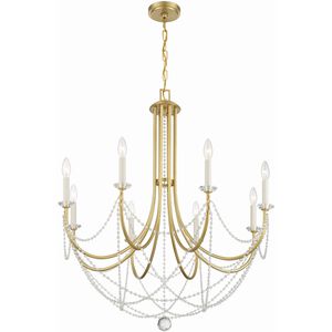 Delilah 8 Light 32 inch Aged Brass Chandelier Ceiling Light