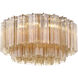 Addis 7 Light 22.25 inch Aged Brass Flush Mount Ceiling Light in Tronchi Glass Amber