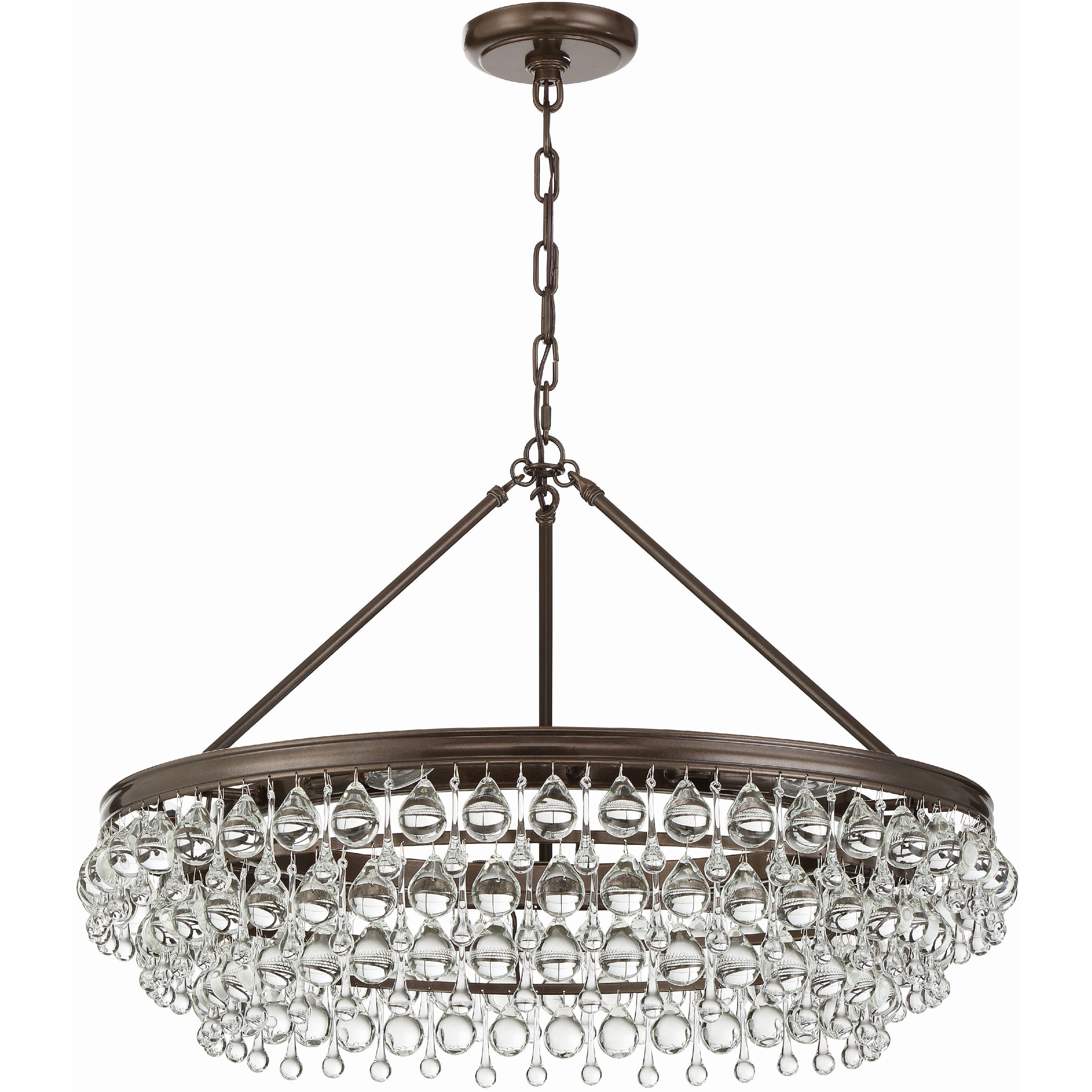 Calypso 6 Light 30 inch Vibrant Bronze Chandelier Ceiling Light