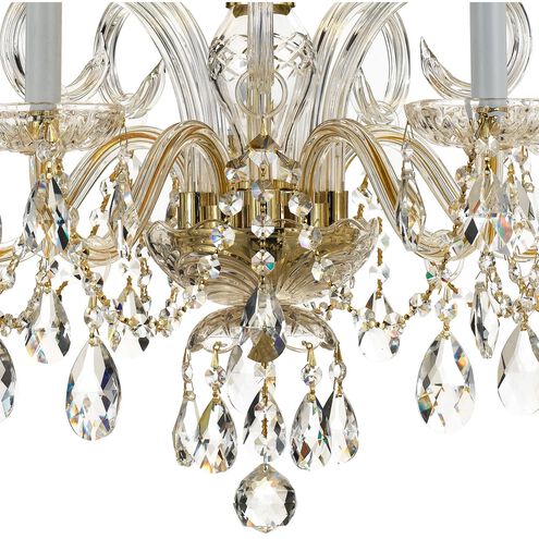 Traditional Crystal 5 Light 22 inch Polished Brass Chandelier Ceiling Light in Clear Hand Cut