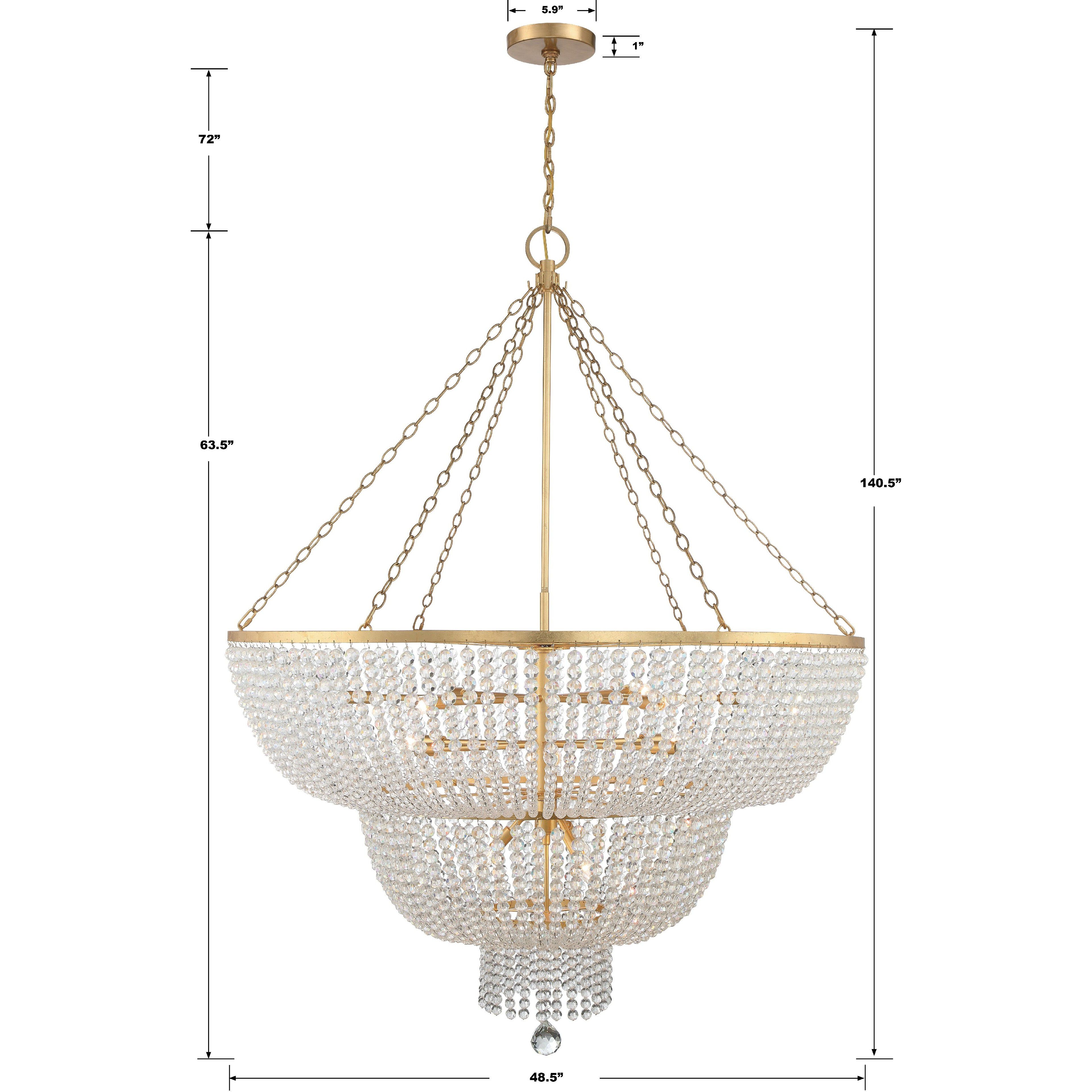 Rylee 15 Light 48.5 inch Antique Gold Chandelier Ceiling Light