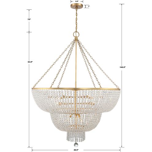 Rylee 15 Light 48.5 inch Antique Gold Chandelier Ceiling Light