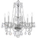 Traditional Crystal 6 Light 23 inch Polished Chrome Chandelier Ceiling Light