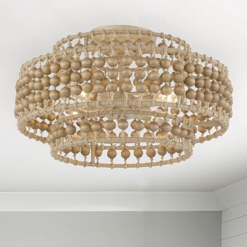 Silas 4 Light 16 inch Burnished Silver Semi Flush Ceiling Light