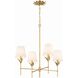 Broche 4 Light 28 inch Antique Gold Chandelier Ceiling Light