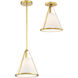 Fulton 1 Light 9.25 inch Antique Gold Semi Flush Ceiling Light