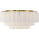Addis 16 Light 32 inch Aged Brass Flush Mount Ceiling Light in Tronchi Glass White