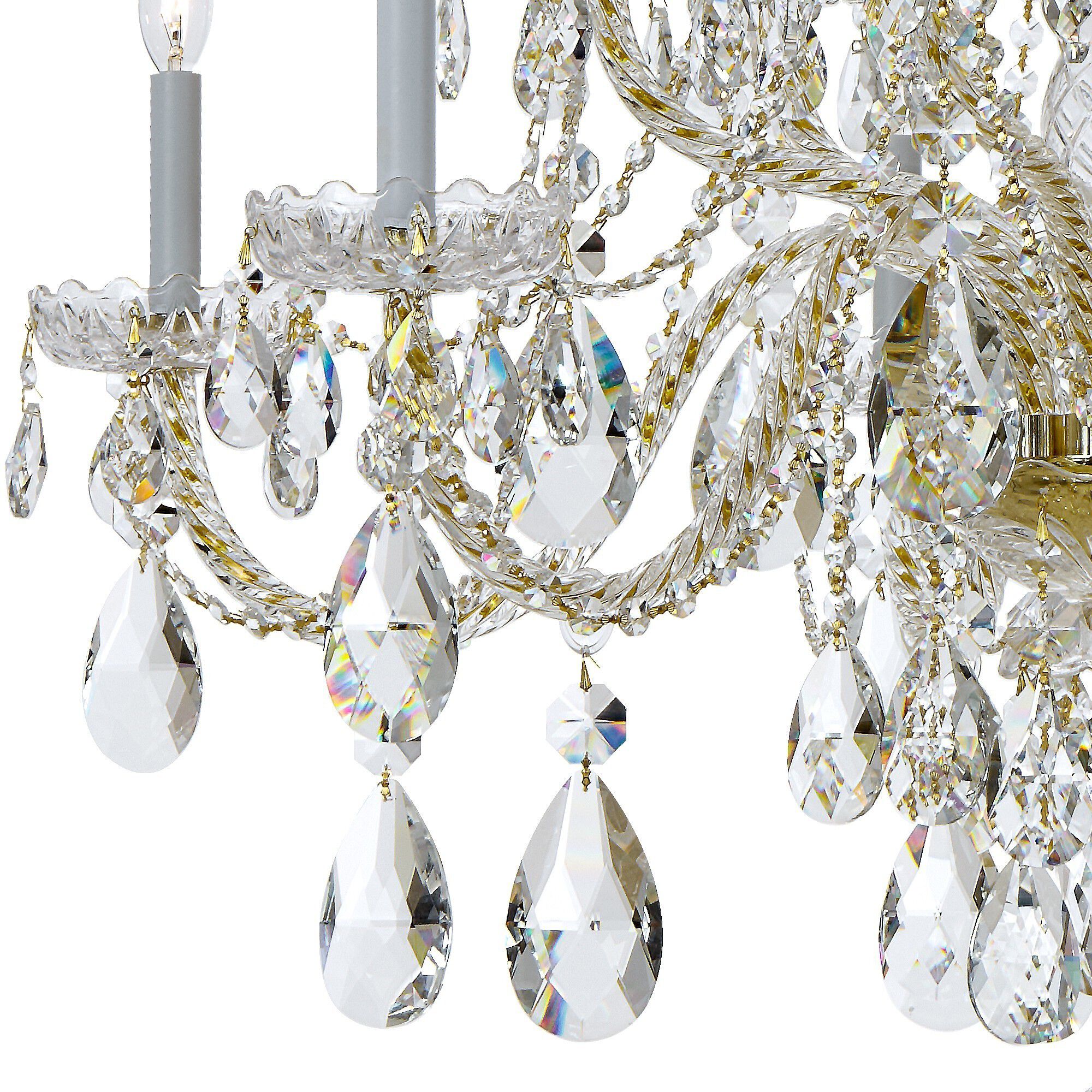 Traditional Crystal 12 Light 37.5 inch Polished Brass Chandelier Ceiling Light in Clear Hand Cut