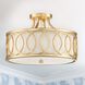 Graham 3 Light 15 inch Antique Gold Semi Flush Ceiling Light