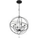 Solaris 6 Light 28.5 inch Black Chandelier Ceiling Light