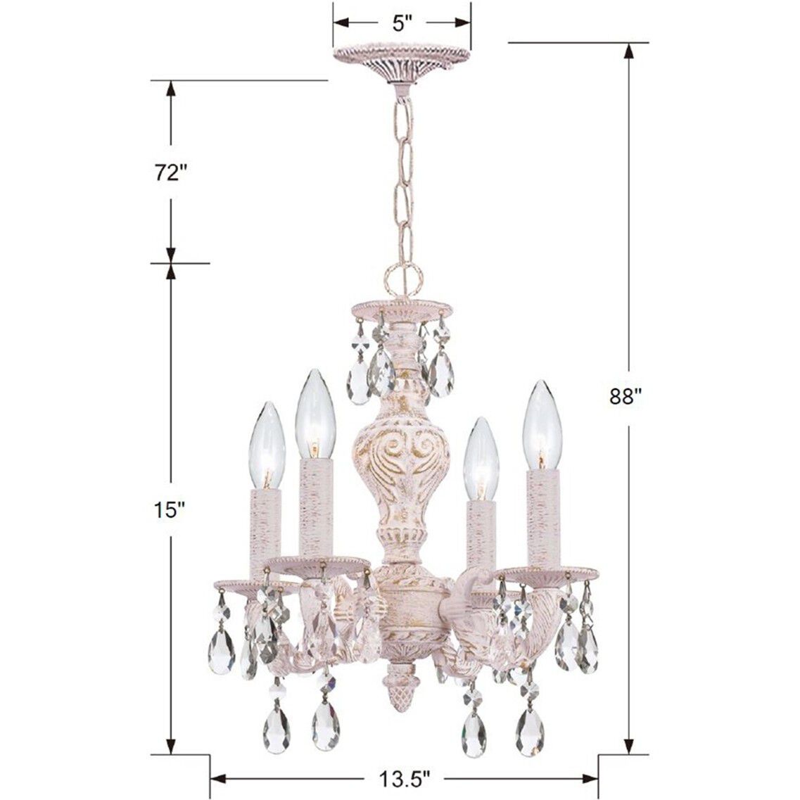 Paris Market 4 Light 13.5 inch Antique White Mini Chandelier Ceiling Light in Clear Spectra