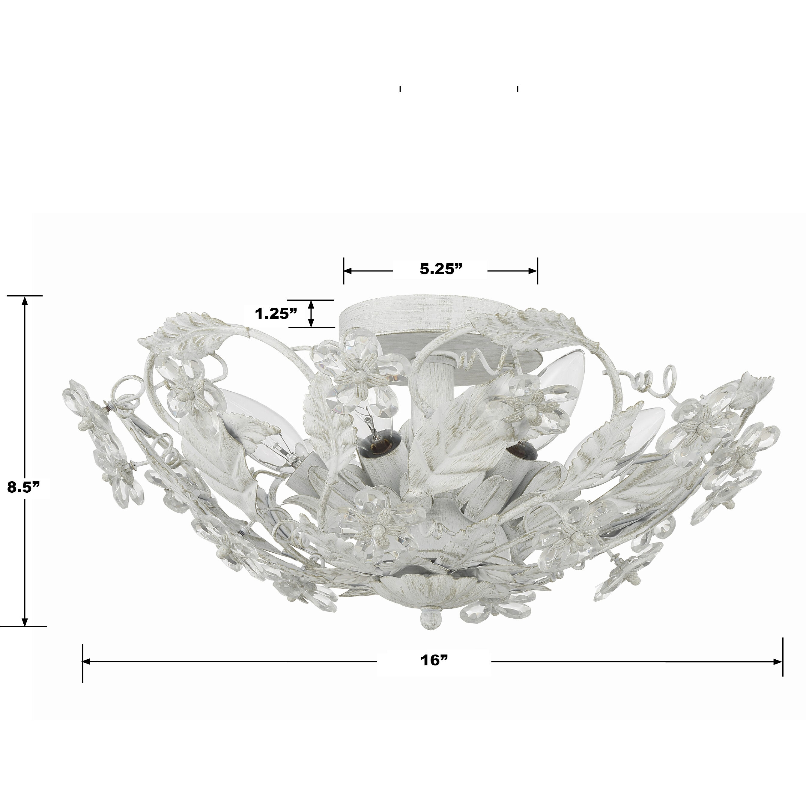 Paris Market 6 Light 16 inch Antique White Semi Flush Ceiling Light