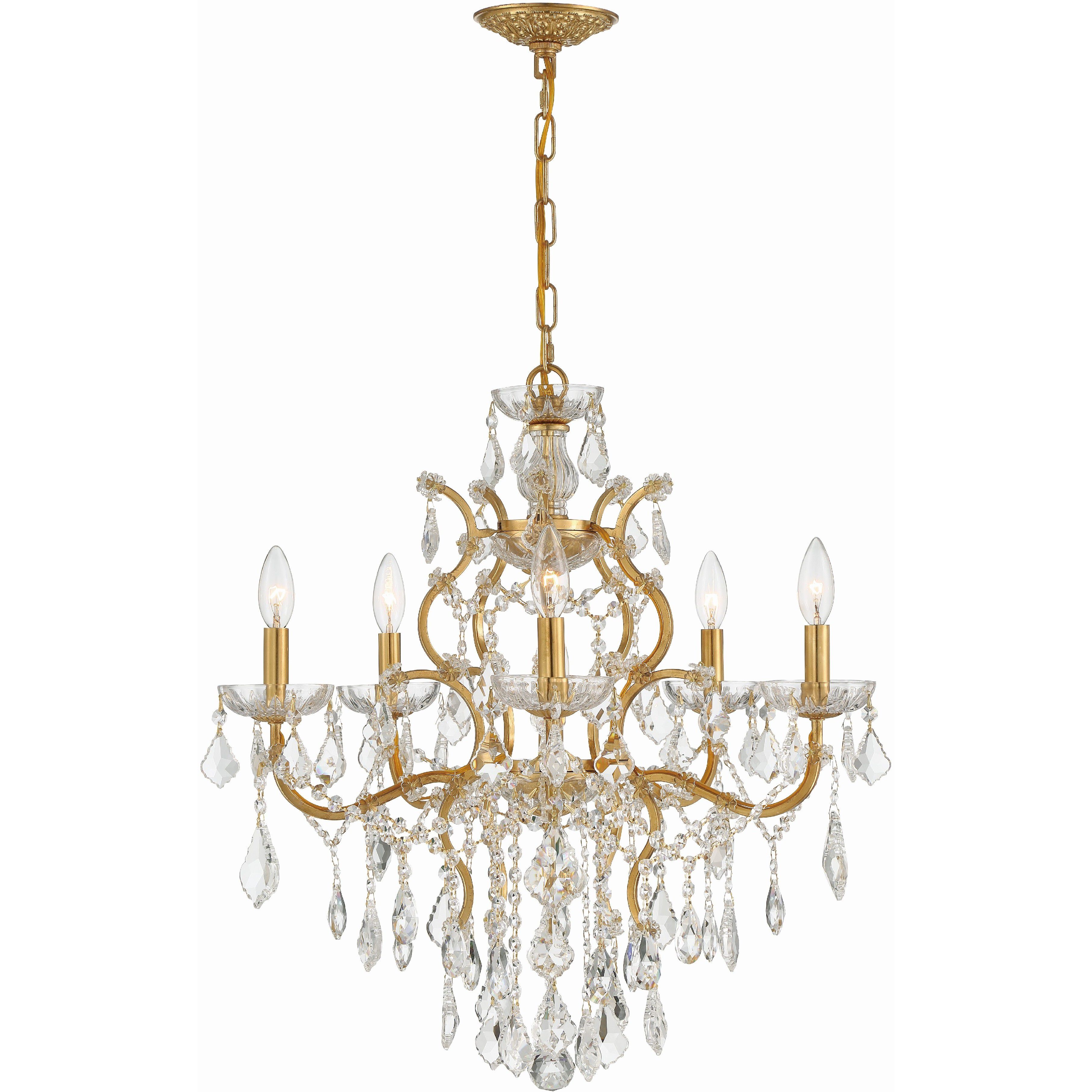 Filmore 6 Light 23 inch Antique Gold Chandelier Ceiling Light in Clear Spectra