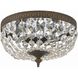 Waltham 2 Light 10 inch English Bronze Flush Ceiling Light in Clear Hand Cut