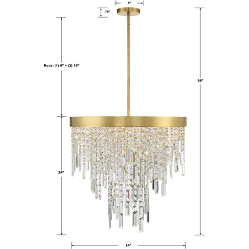 Winfield 6 Light 24 inch Antique Gold Chandelier Ceiling Light