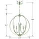 Sylvan 5 Light 22.5 inch Polished Nickel Chandelier Ceiling Light