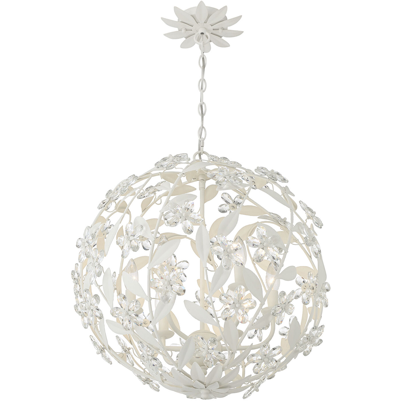 Marselle 6 Light 22 inch Matte White Chandelier Ceiling Light