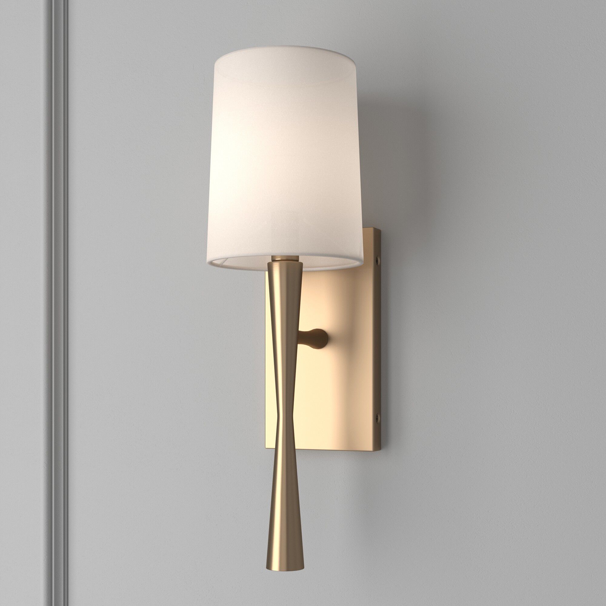Trenton Bath Sconce Wall Light in Aged Brass