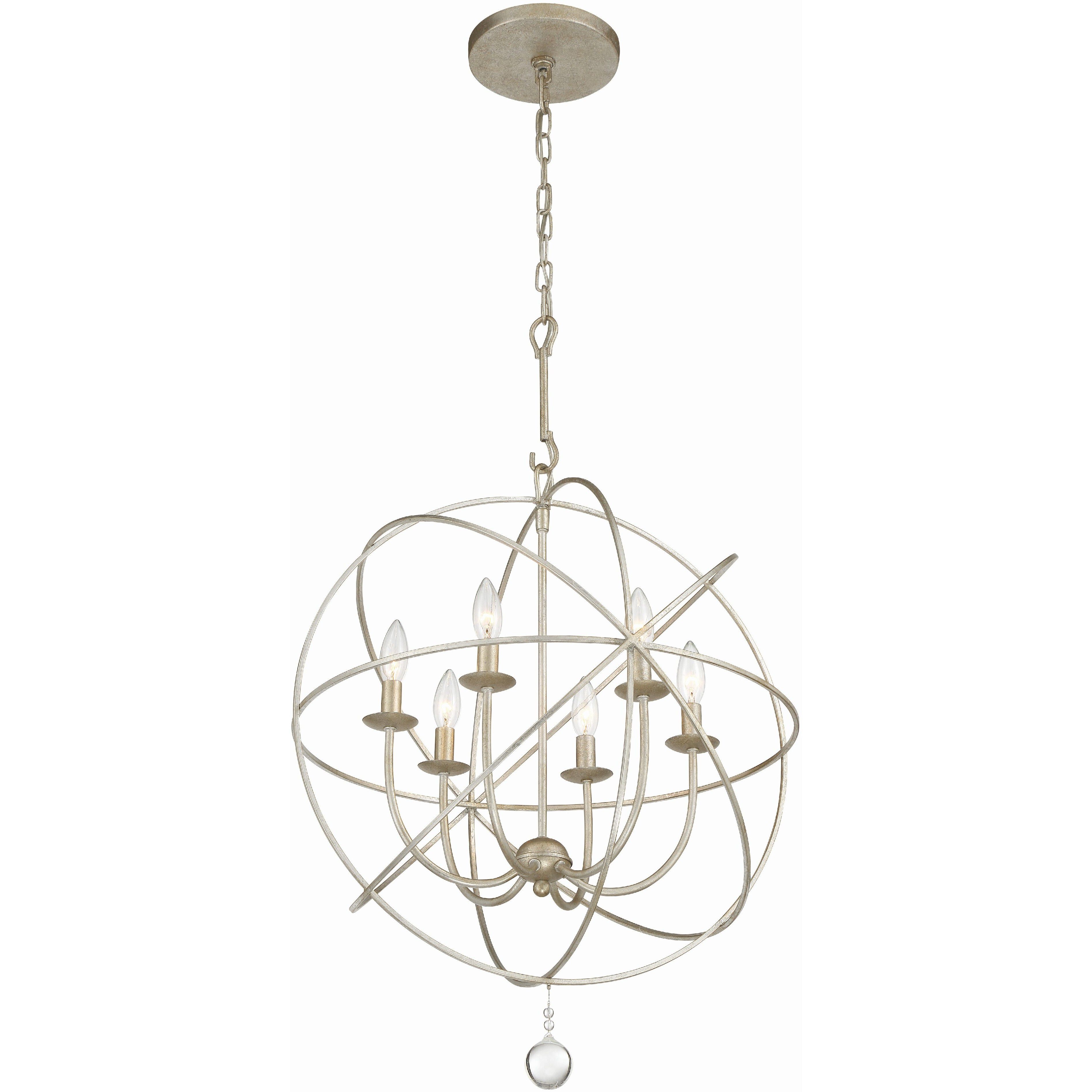 Solaris 6 Light 22.5 inch Olde Silver Chandelier Ceiling Light