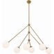Omni 6 Light 46.5 inch Aged Brass Chandelier Ceiling Light