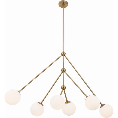 Omni 6 Light 46.5 inch Aged Brass Chandelier Ceiling Light