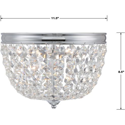 Nola 2 Light 11.5 inch Polished Chrome Flush Ceiling Light
