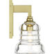 Gregory Bath Sconce Wall Light in Aged Brass