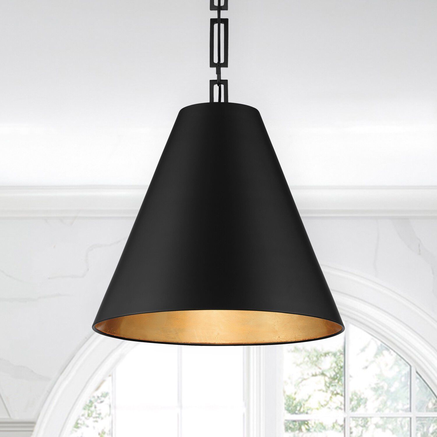Alston 3 Light 18 inch Matte Black/Antique Gold Pendant Ceiling Light in Matte Black and Antique Gold