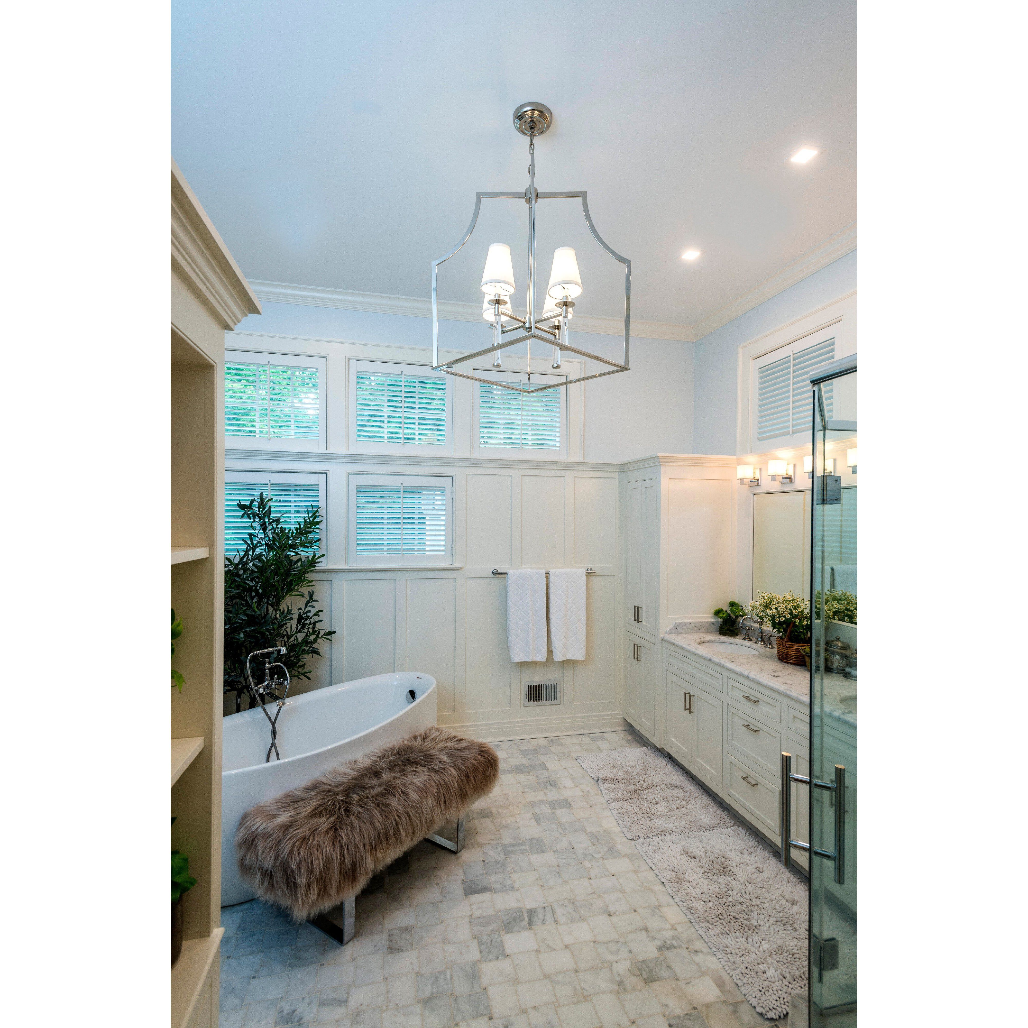 Baxter 4 Light 22 inch Polished Nickel Chandelier Ceiling Light