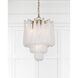 Ollie 4 Light 14.25 inch Aged Brass Pendant Ceiling Light in Sand Glass Clear