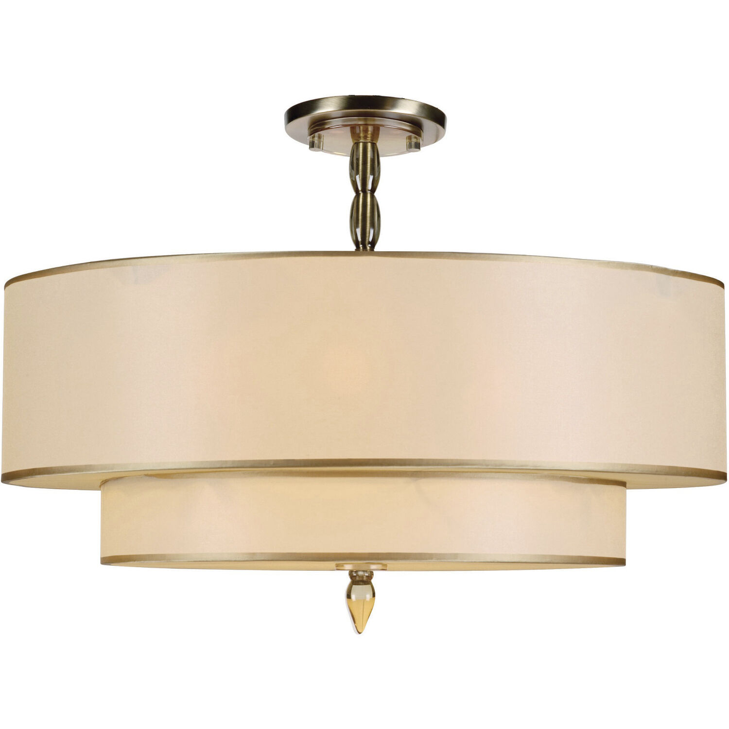 Luxo 5 Light 26 inch Antique Brass Semi Flush Ceiling Light