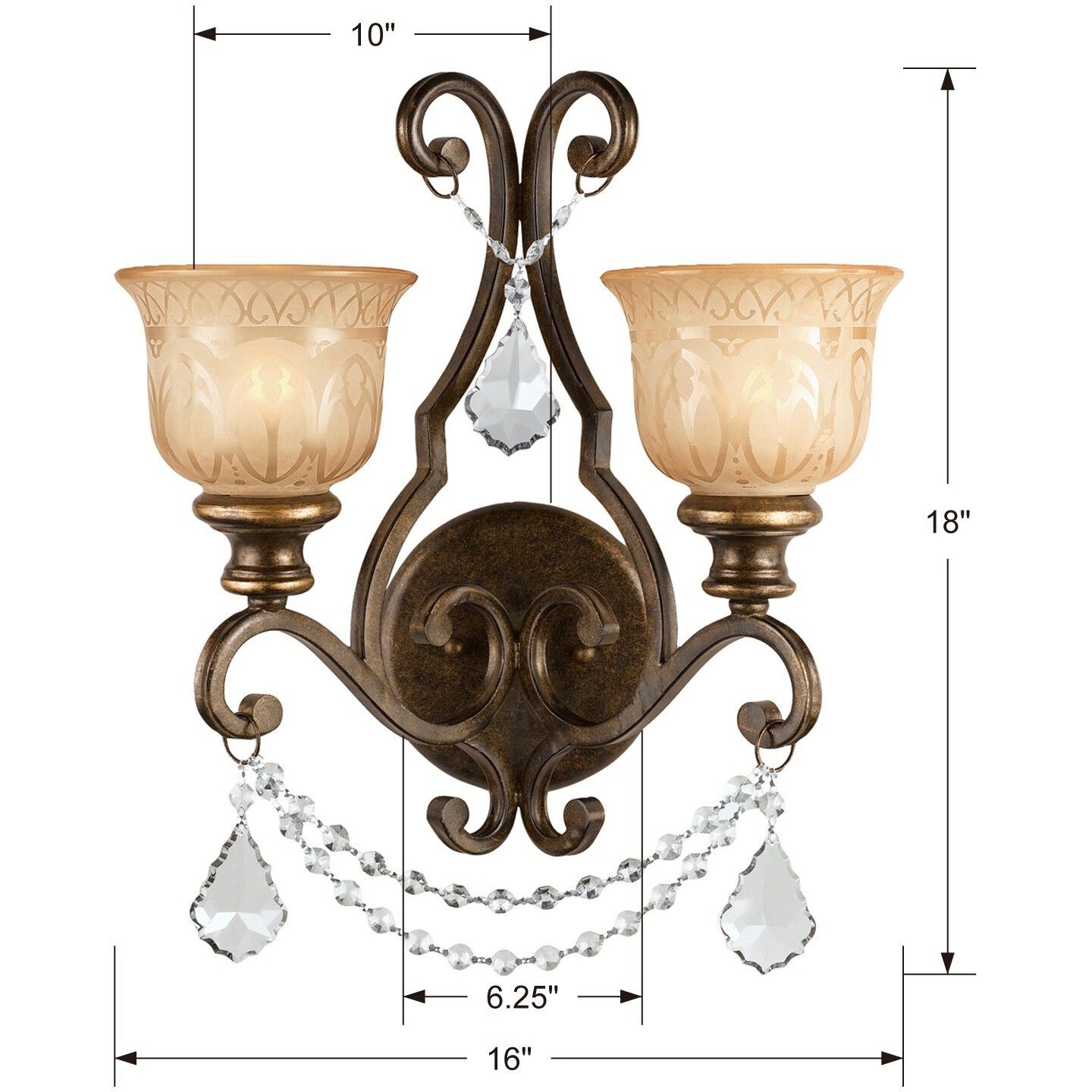 Norwalk Bath Wall Light in Clear Hand Cut
