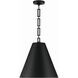 Alston 3 Light 18 inch Matte Black and Antique Gold Pendant Ceiling Light