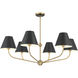 Xavier 6 Light 40 inch Vibrant Gold and Matte Black Chandelier Ceiling Light